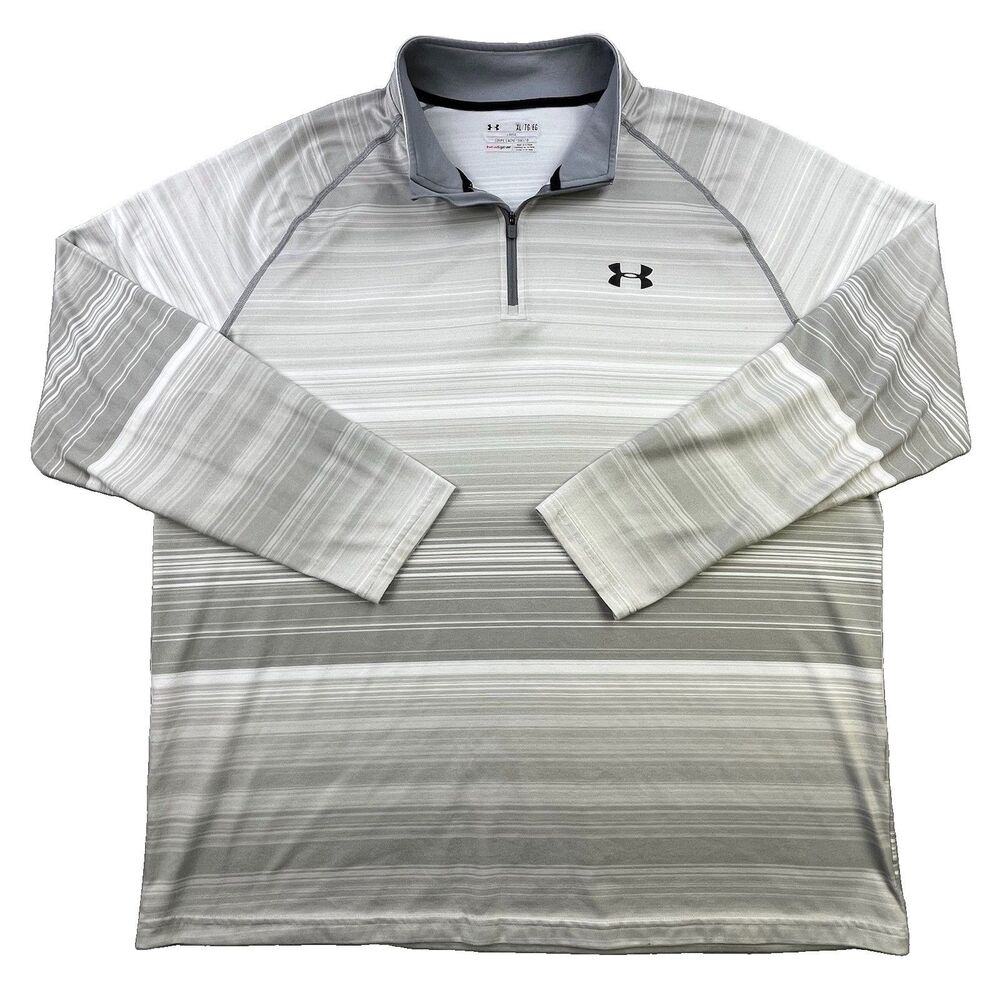 Under Armour 1/4 Zip Pullover Men’s XL Gray Heatgear Performance Lightweight
